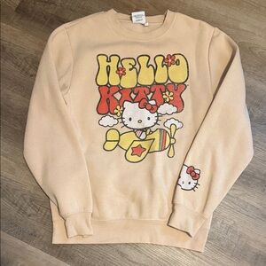 Hello Kitty Cream Sweater with Yellow and Red Accents